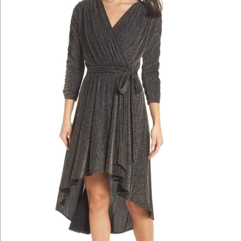 NWT Nordstrom Chelsea28 Metallic Wrap Dress (8)